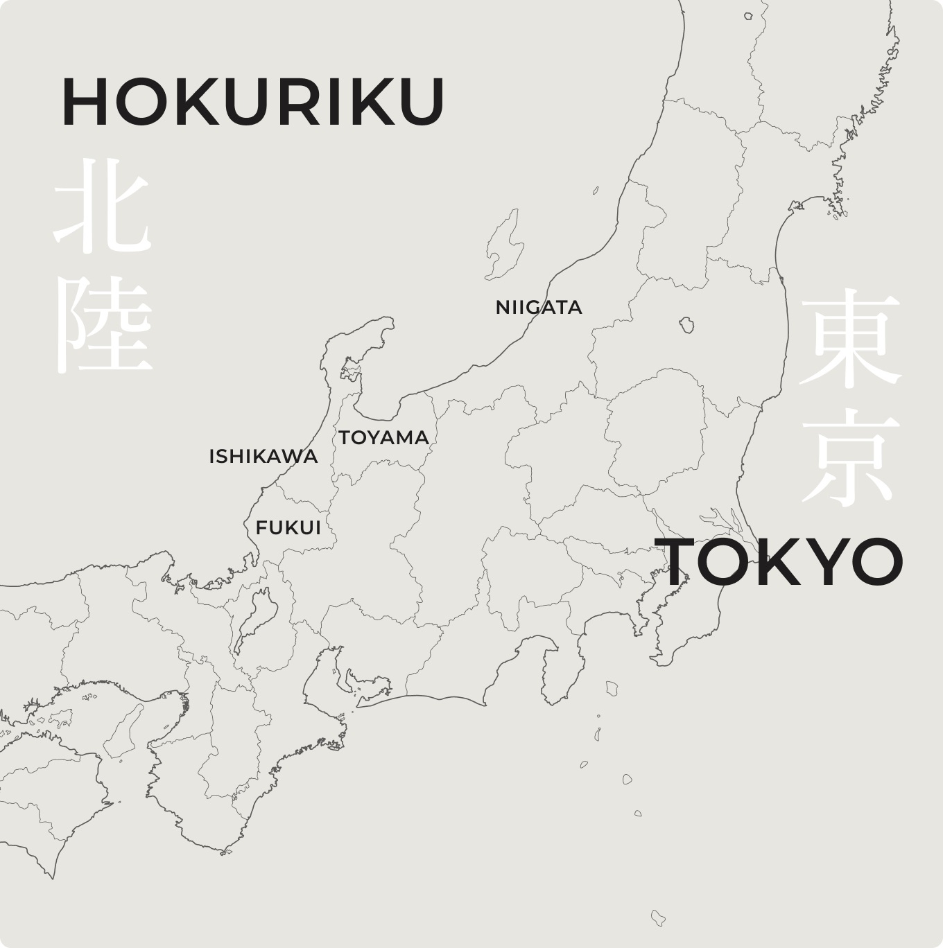 Bản đồ khu vực Hokuriku hokukiku